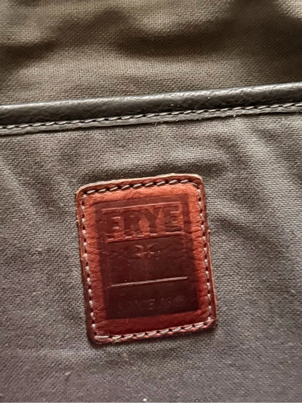 Frye Brown and Black Leather Messenger Bag